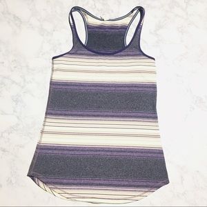 lululemon athletica Purple and Cream Striped Tank Top